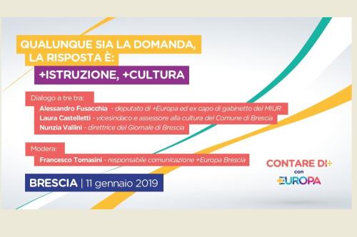 Qualunque sia la domanda , la risposta è: + Istruzione, + Cultura